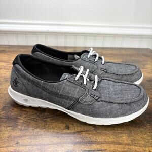 Skechers 8 Flex Ashore Boat Shoes Black On the Go Goga Max Coastal Summer 15433